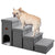 JOLLYVOGUE Dog Steps for Small Dogs Cat Stairs with Storage Non-Slip Dog Steps for Beds Couches Folding Pet Stairs Helper for High Beds Dog Ramp for Small Dogs and Cats or Pets Friendly 4-Tiers