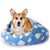 Parderry Calming Dog Beds & Cat Cave Bed with Hooded Cover Removable Washable Cute Round Beds Cozy Nook Donut Dog Bed for Small Medium Pets Anti-Slip Improved Sleep(Blue Sky16