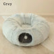 Fluffy 2 In 1 Round Tunnel Cat Bed