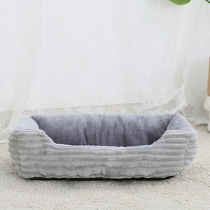 Bed For Dog Cat Pet Square Plush Kennel