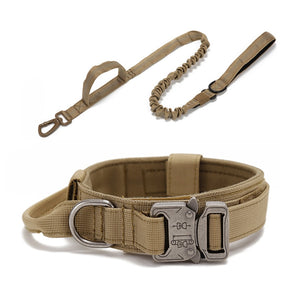 Durable Tactical Dog Collar Leash Set Military