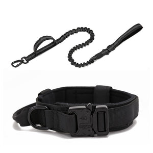 Durable Tactical Dog Collar Leash Set Military