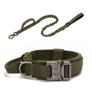 Durable Tactical Dog Collar Leash Set Military