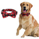 Adjustable Leather Dog Bowtie Collar Christmas