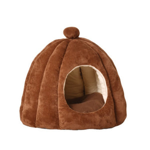 Warm Cat Cave Bed Pumpkin Hooded Dog Bed Kennel