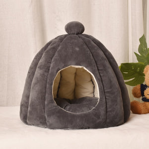 Warm Cat Cave Bed Pumpkin Hooded Dog Bed Kennel