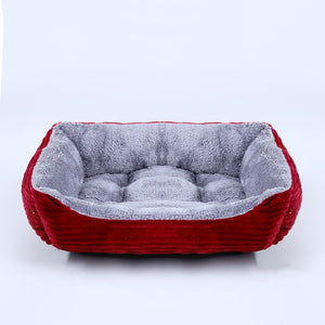 Bed For Dog Cat Pet Square Plush Kennel